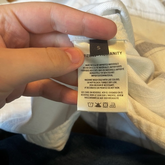 Citizens of Humanity Striped Hoodie Linen Cotton Blend Size S - Picture 7 of 9